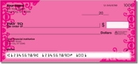 Pink Corner Scroll Checks